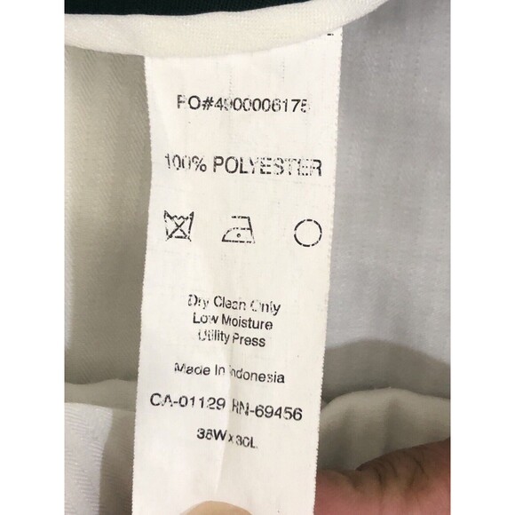 Lauren By Ralph Lauren Khaki Pants Men’s Beige 38x30 Preppy !00% Polyester - Picture 3 of 5